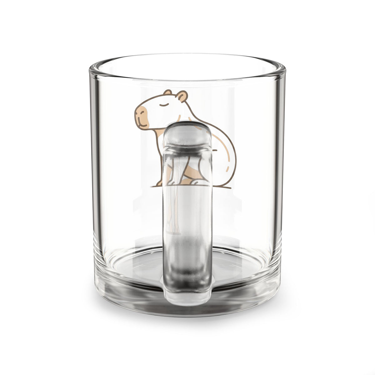 Funny Glass Mug Capybara Glass Mug — Cute Capybara 10oz Coffee & Tea Cup