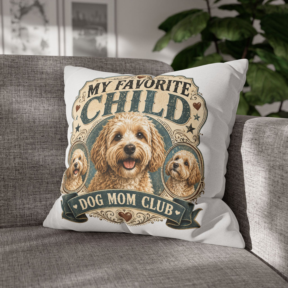 My Favorite Child Dog Mom Club Pillowcase Milo Bailey Dog Dad Mom — Cute Dog Mom Decorative Pillow