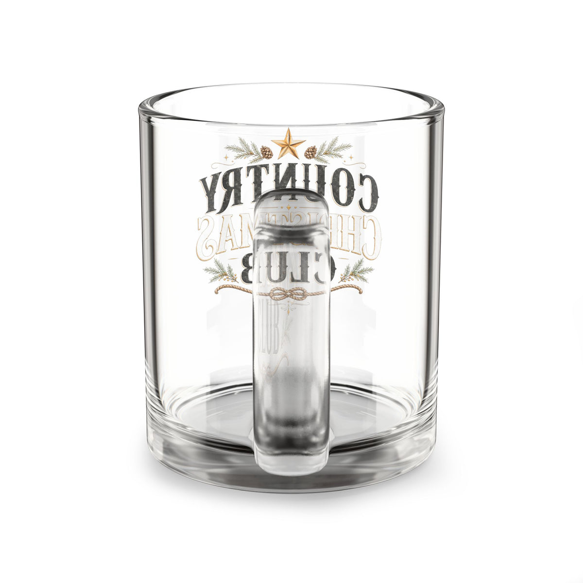 Christmas Glass Mug Country Christmas Club Glass Mug — 10oz Holiday Coffee & Cocoa Cup