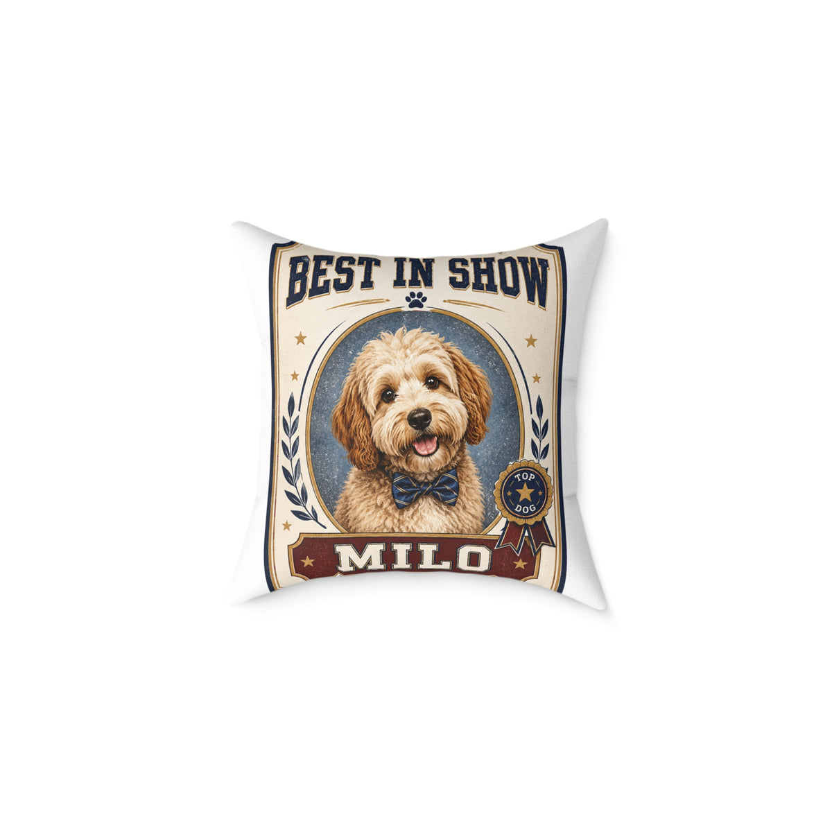 Best in Show Dog Pillow — Milo Bailey Dog Dad Mom  Personalized Milo Pet Decorative Pillow