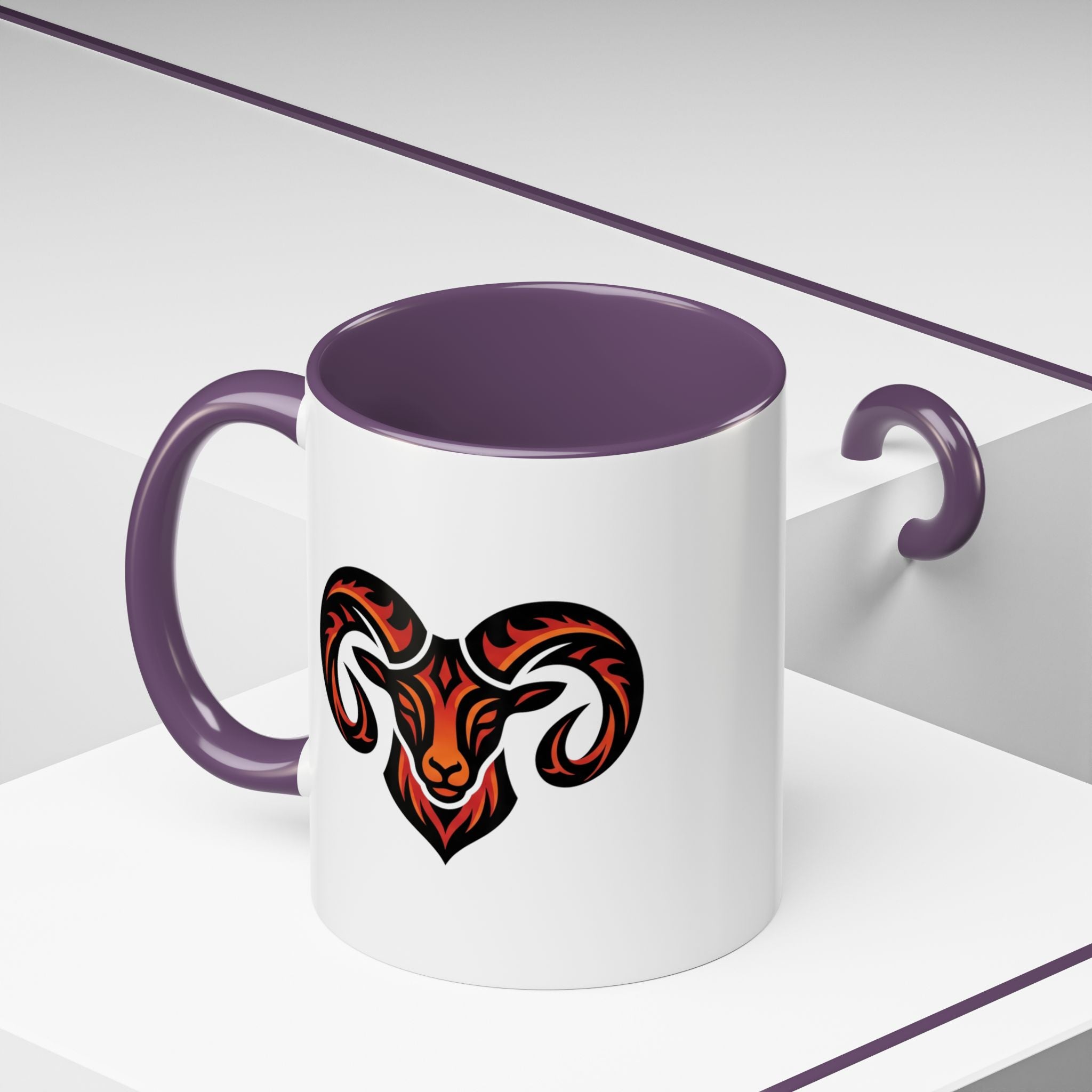 Ram Head Coffee Mug — Bold Tribal Goat Design Accent Mug