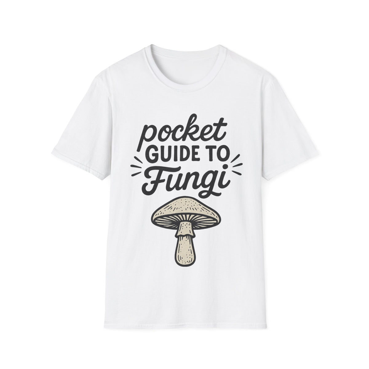 "Pocket Guide To Fungi" Retro Mushroom Tee - Aesthetic Cottagecore Goblincore White T-Shirt - Trending Now - September 2026
