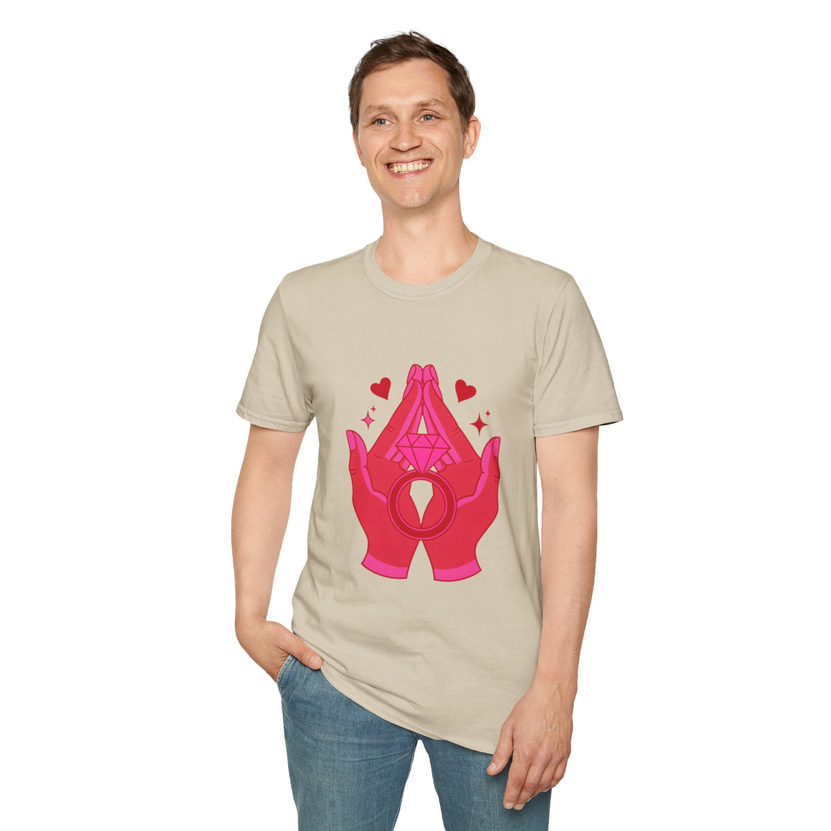 Manifested Hands Graphic T-Shirt — Pink Prayer Hands with Hearts - Trending Now - September 2026