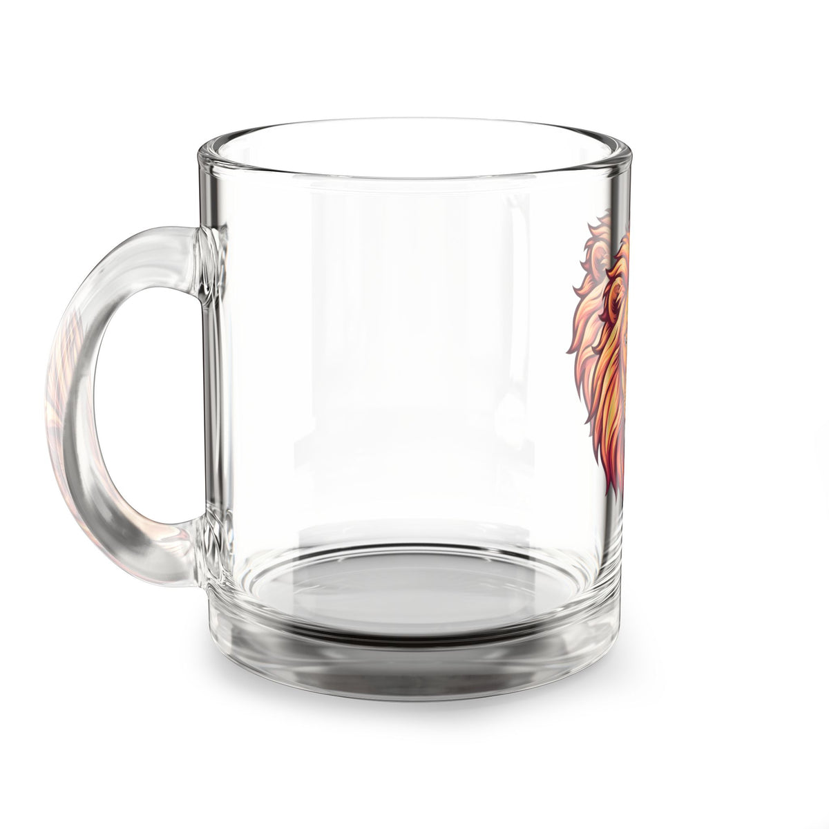 Leo Lion Head Glass Mug — 10oz Bold Mane Coffee & Tea Cup