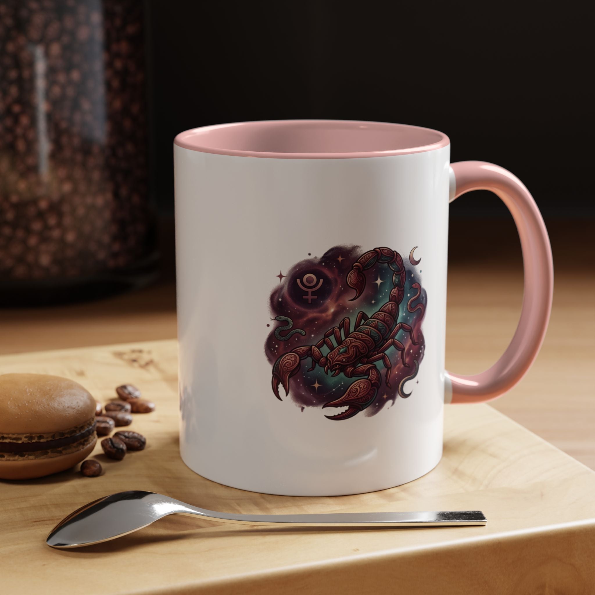 Scorpio Zodiac Accent Coffee Mug — Celestial Scorpion Astrology Design