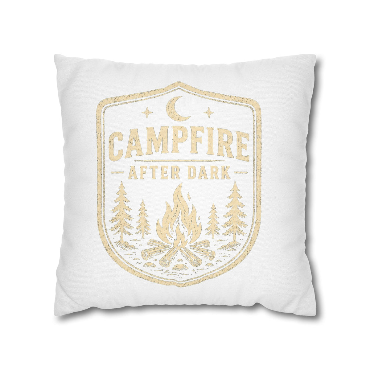 Campfire After Dark Throw Pillowcase Milo Bailey Dog Dad Mom — Cozy Rustic Camping Decor