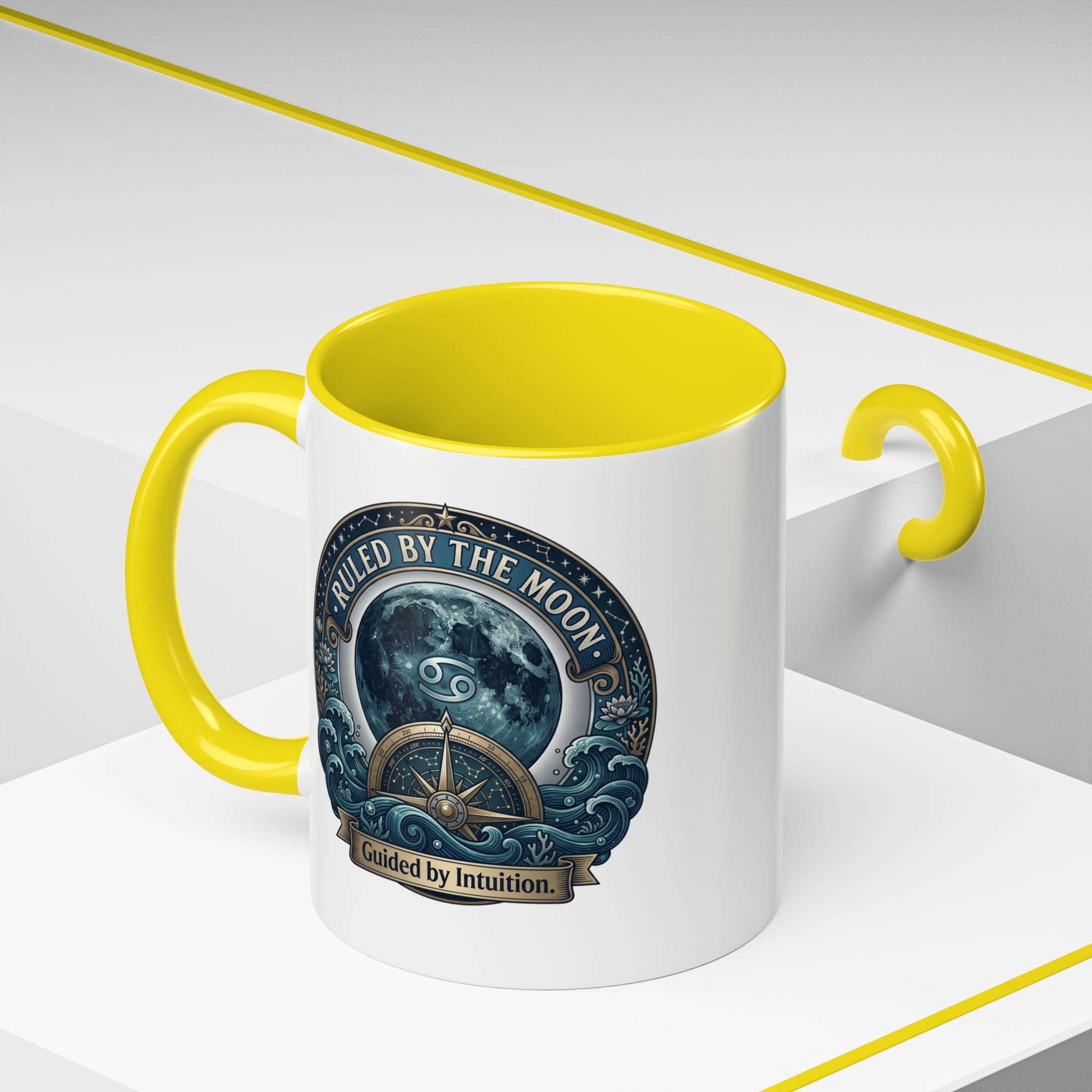 Ruled by the Moon Accent Coffee Mug — Zodiac Cancer Astrology 11/15oz