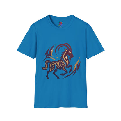 Goat Tribal Graphic T-Shirt — Bold Goat Illustration Tee