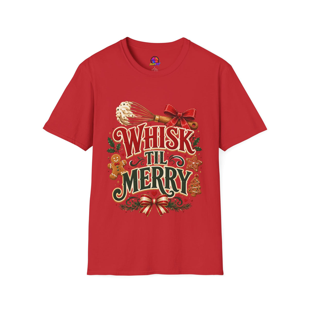 Christmas Baking T-Shirt — "Whisk 'Til Merry" Holiday Tee