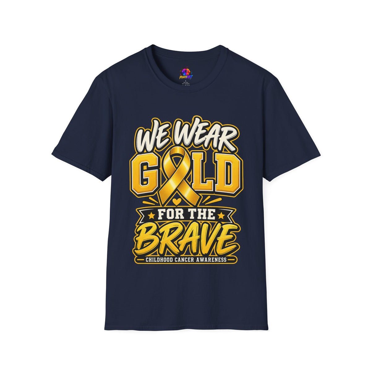 Childhood Cancer Awareness T-Shirt — "We Wear Gold For The Brave"