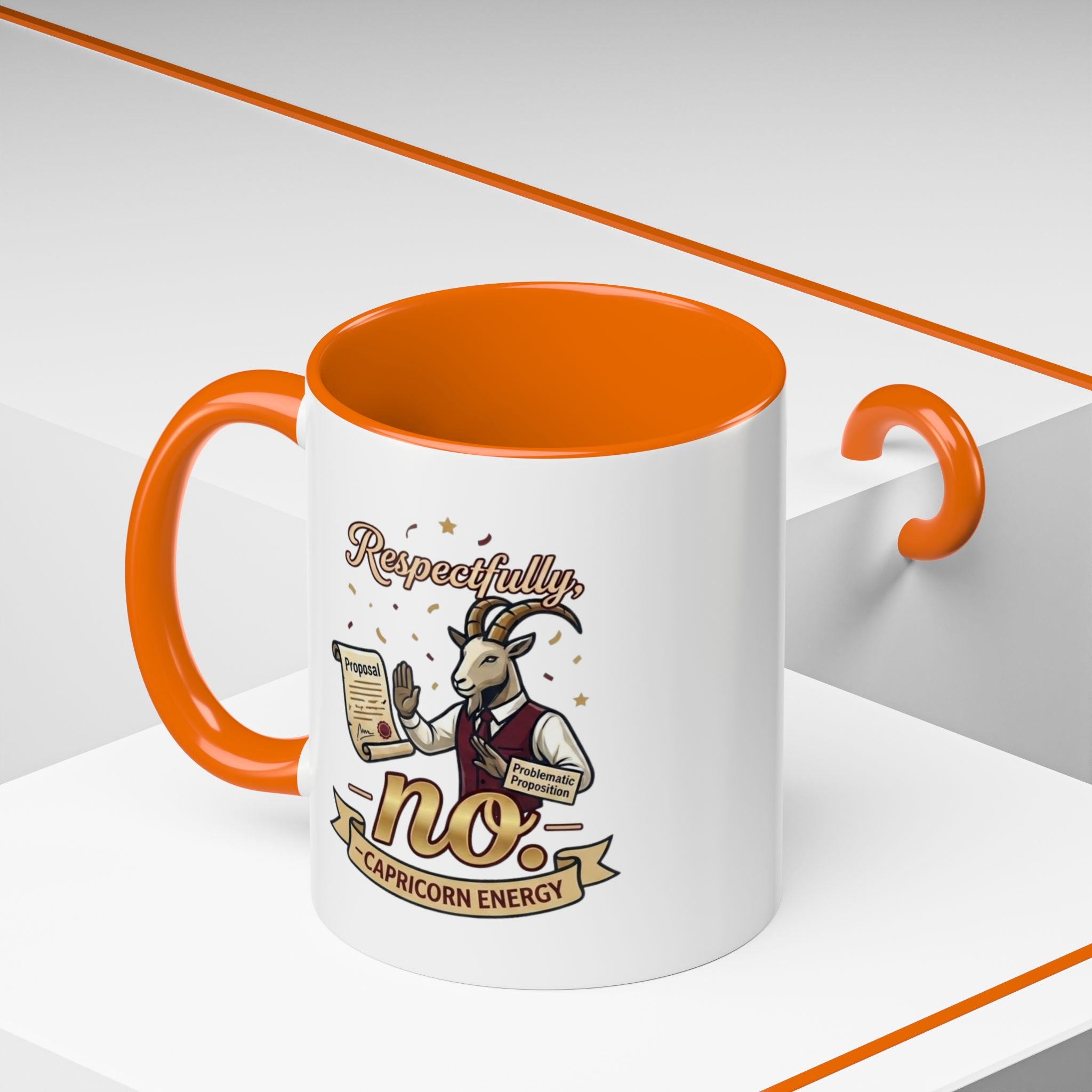 Respectfully No Capricorn Energy Coffee Mug — Zodiac Goat Astrology Gift (11/15oz)
