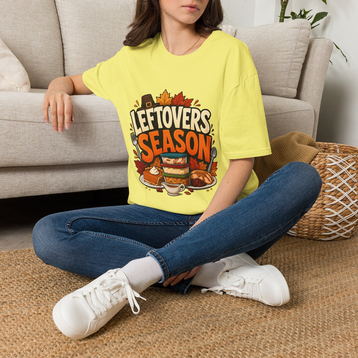 Thanksgiving T-Shirt Leftovers Season T-Shirt — Funny Thanksgiving Turkey & Pie Graphic Tee