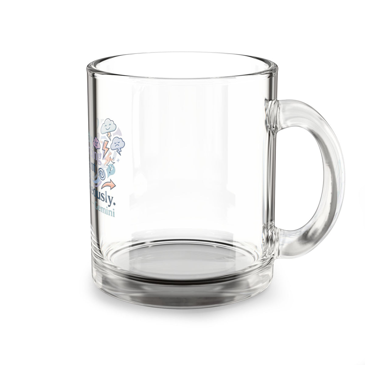 Gemini Glass Mug — “Currently experiencing 14 different moods simultaneously” 10oz