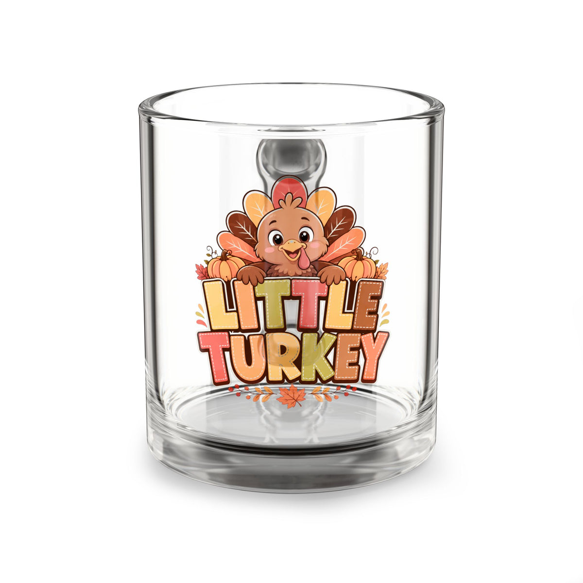Little Turkey 10oz Glass Mug – Cute Thanksgiving Kids Coffee & Hot Cocoa Cup