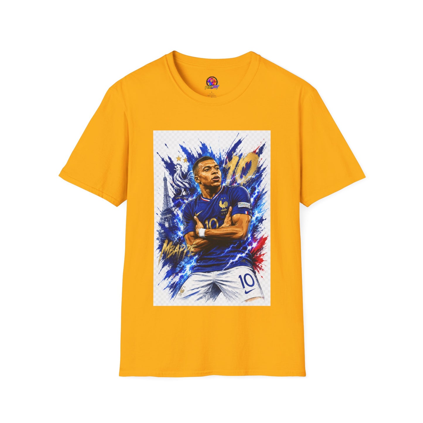 France Mbappé Soccer T-Shirt — #10 Blue Action Portrait Tee