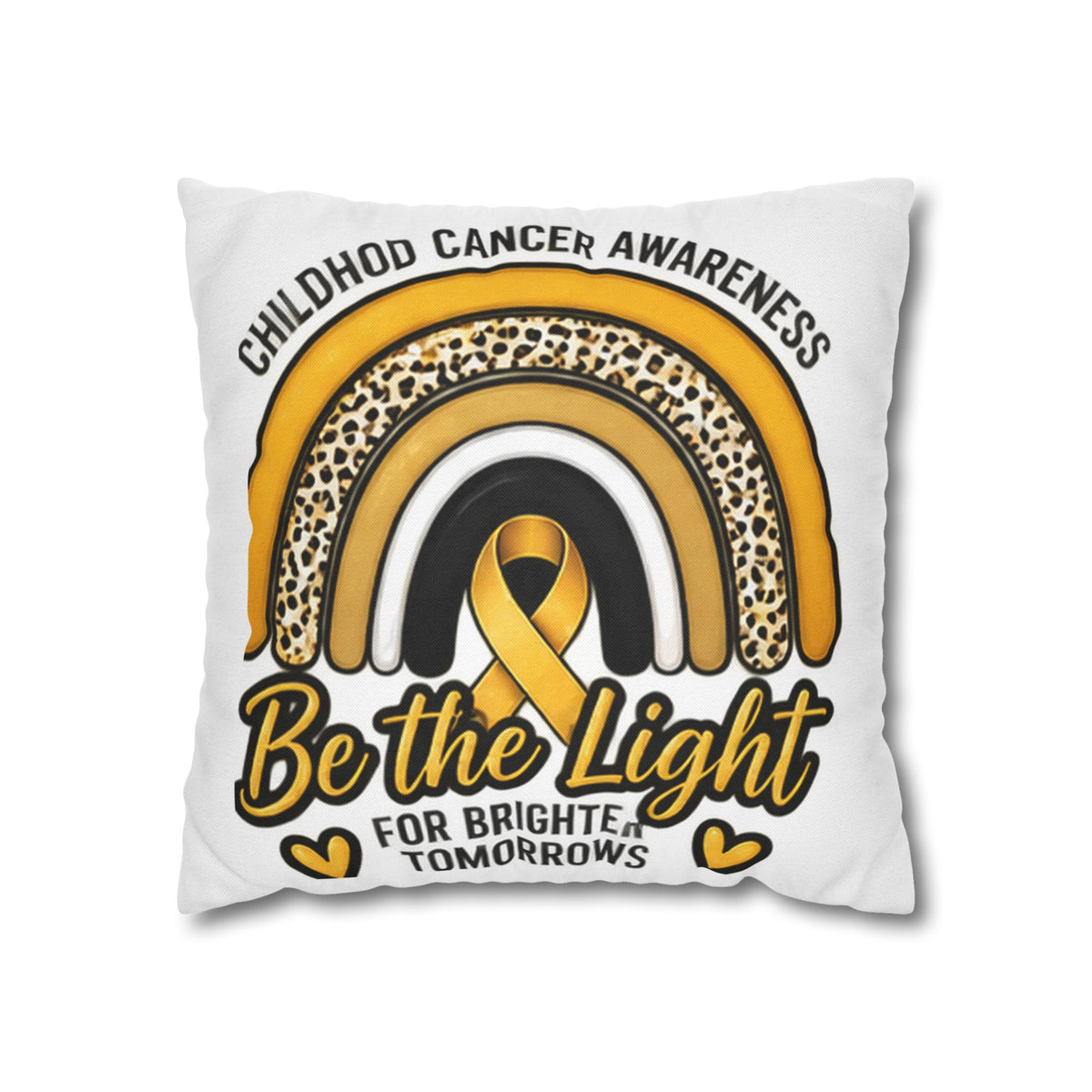 Childhood Cancer Awareness “Be the Light” Square Pillowcase