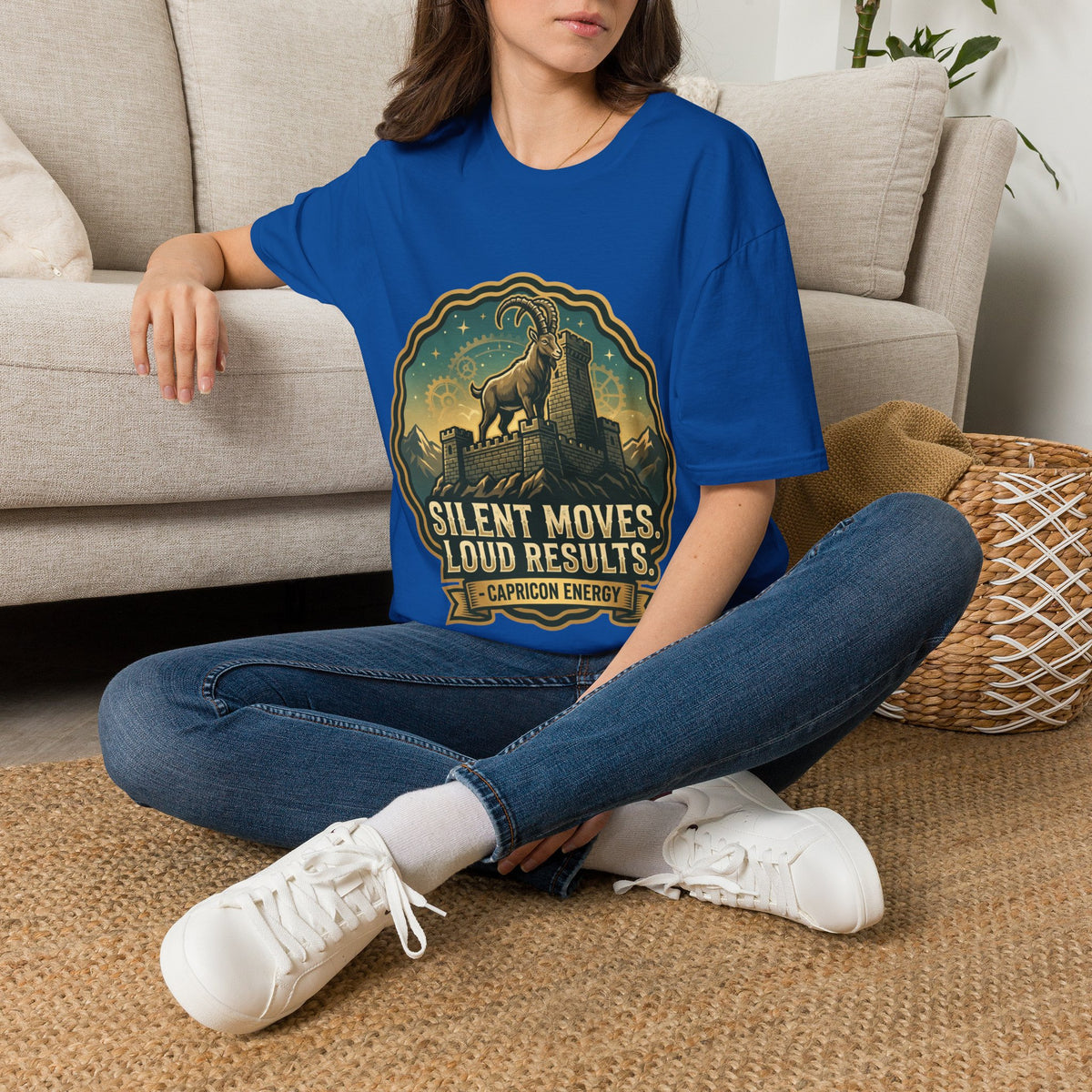 Capricorn Energy T-Shirt — "Silent Moves, Loud Results" Zodiac Tee