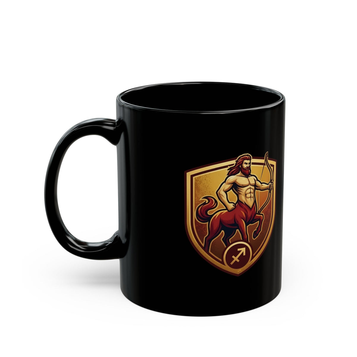 Sagittarius Centaur Archer Black Mug — Zodiac Coffee Cup