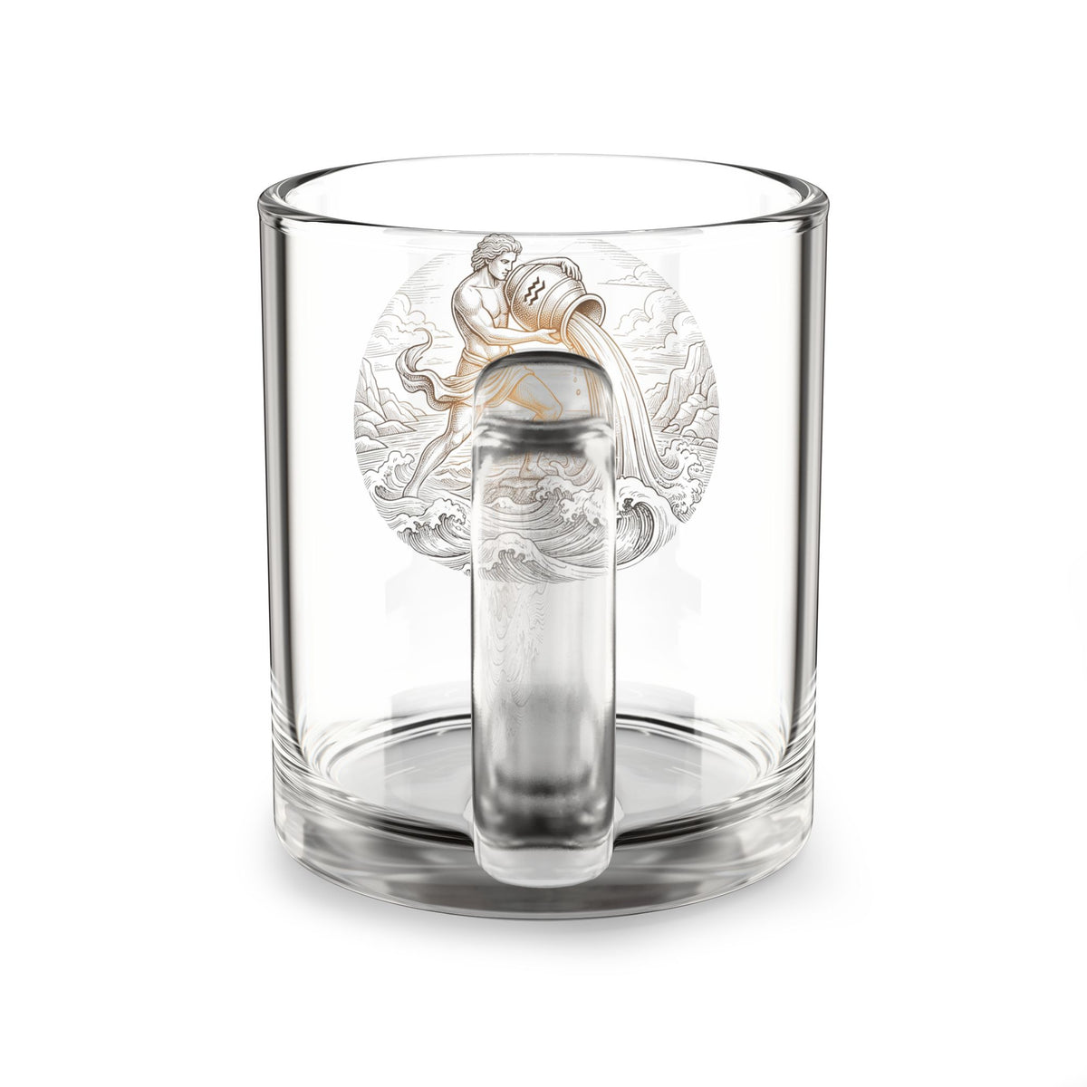 Astrology Glass Mug — Aquarius Water Bearer 10oz