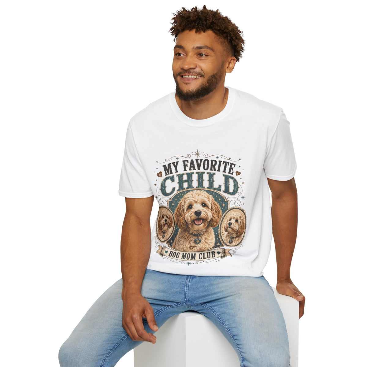 My Favorite Child Dog Mom T-Shirt — Cute Doodle Portrait Pet Lover Tee