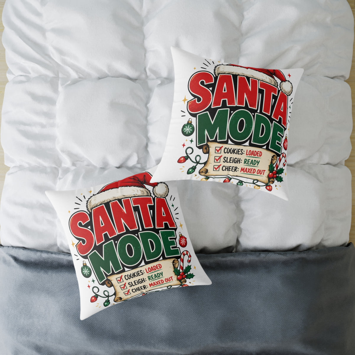 Christmas Santa Mode Holiday Throw Pillow – Festive Christmas Decorative Cushion