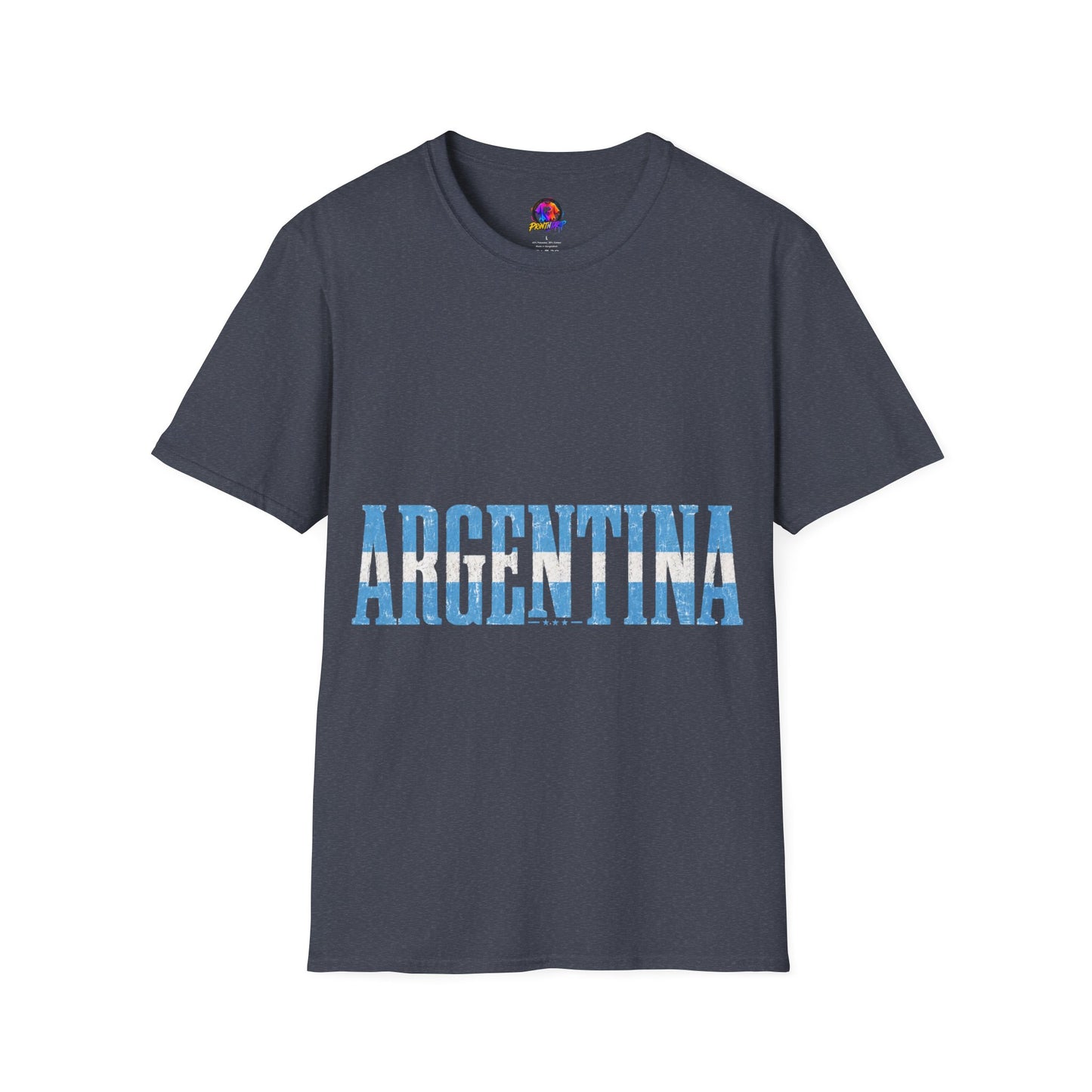 Argentina Stencil Tee — Horizontal Blue Text Argentina T-Shirt