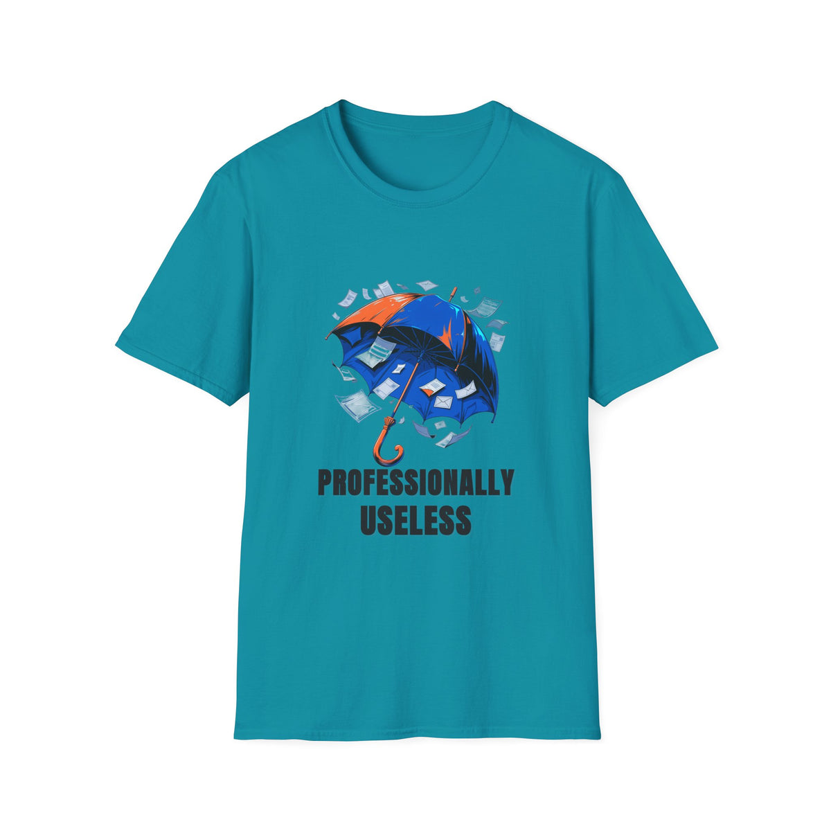 Professionally Useless T-Shirt — Illustrated Umbrella Graphic - Trending Now - August 2026