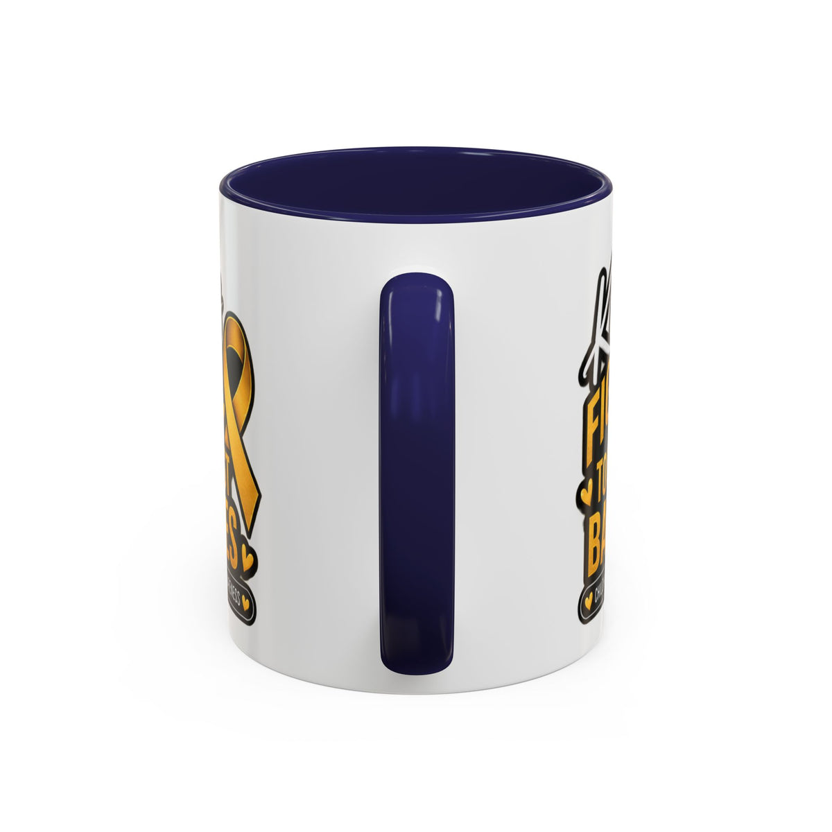 Childhood Cancer Awareness Accent Coffee Mug - "Kids Fight the Toughest Battles" (11/15oz)