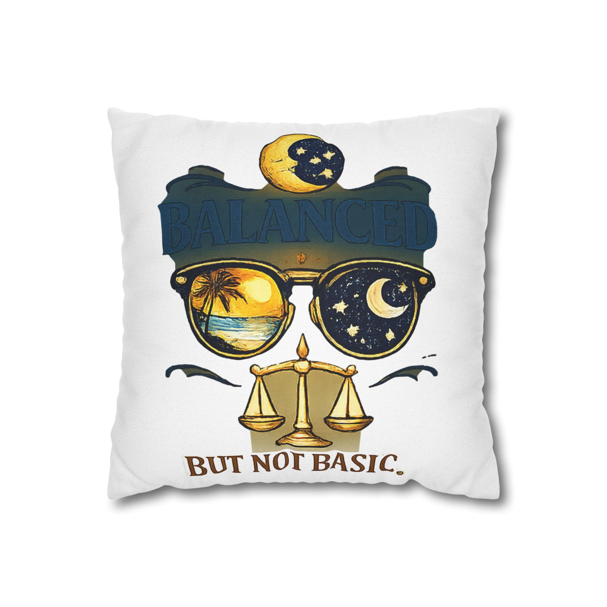 Libra Zodiac Balance But Not Basic Spun Polyester Square Pillowcase