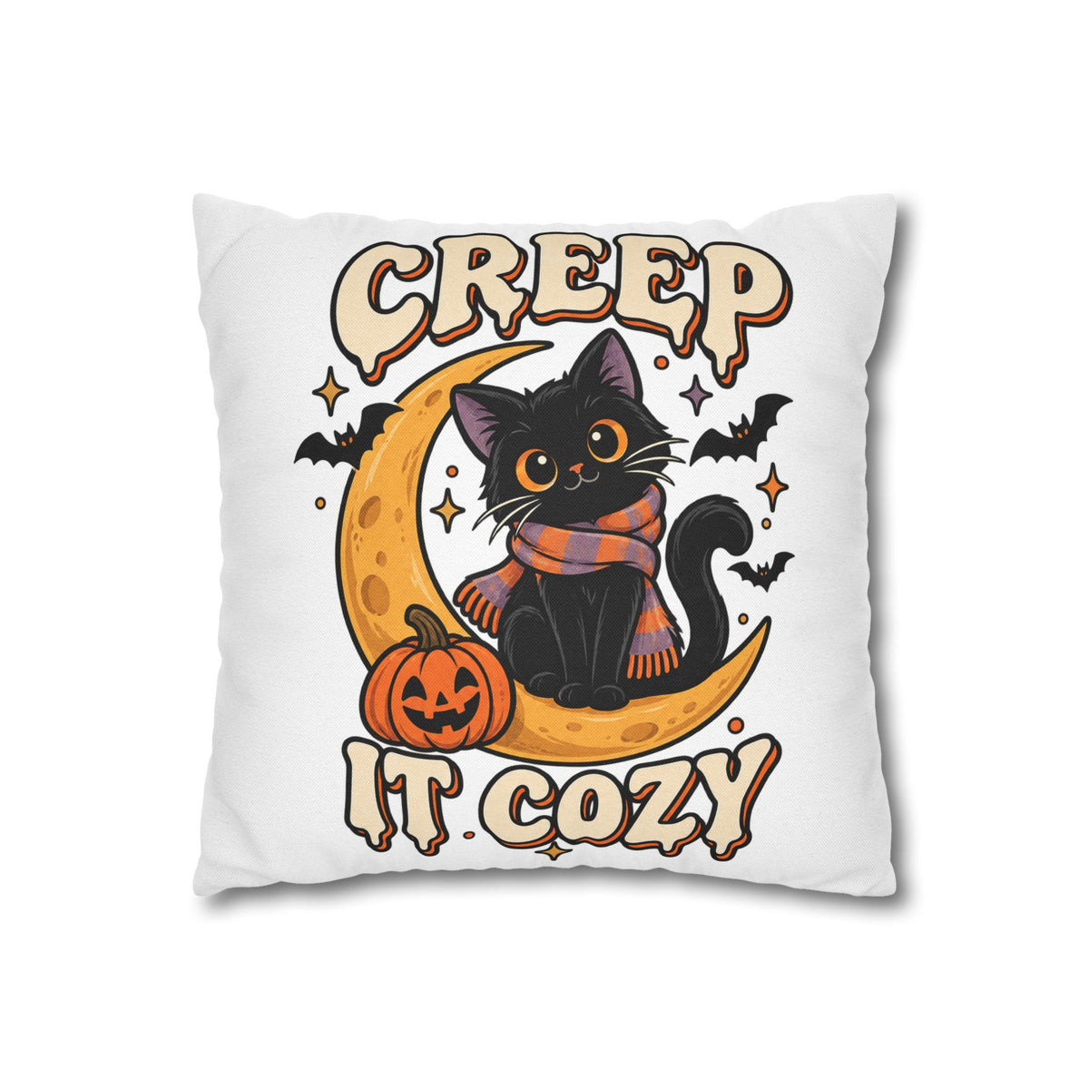 Creep It Cozy Halloween Cat Pillowcase