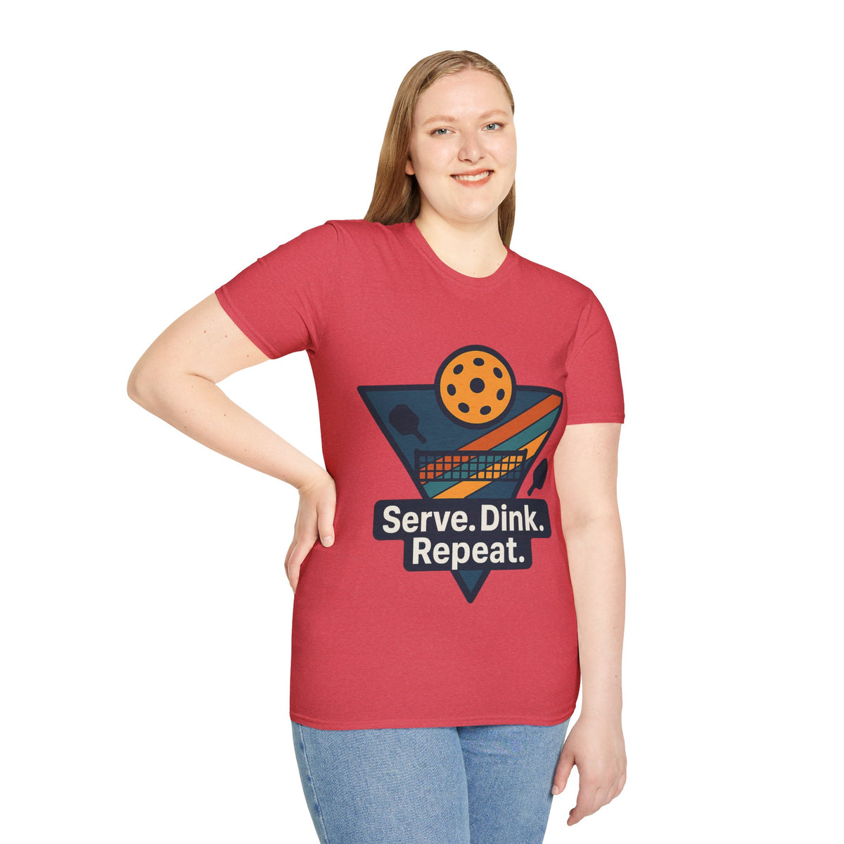 Pickleball T-Shirt — Retro Paddle & Ball Design with “Serve. Dink. Repeat.” Slogan - Trending Now - August 2026