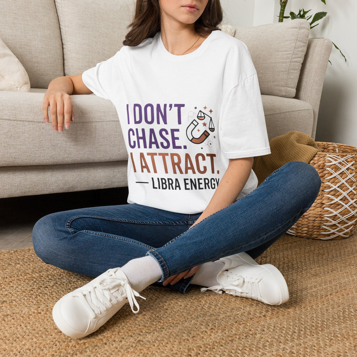 Libra Energy T-Shirt – "I Don't Chase. I Attract." Astrology Tee