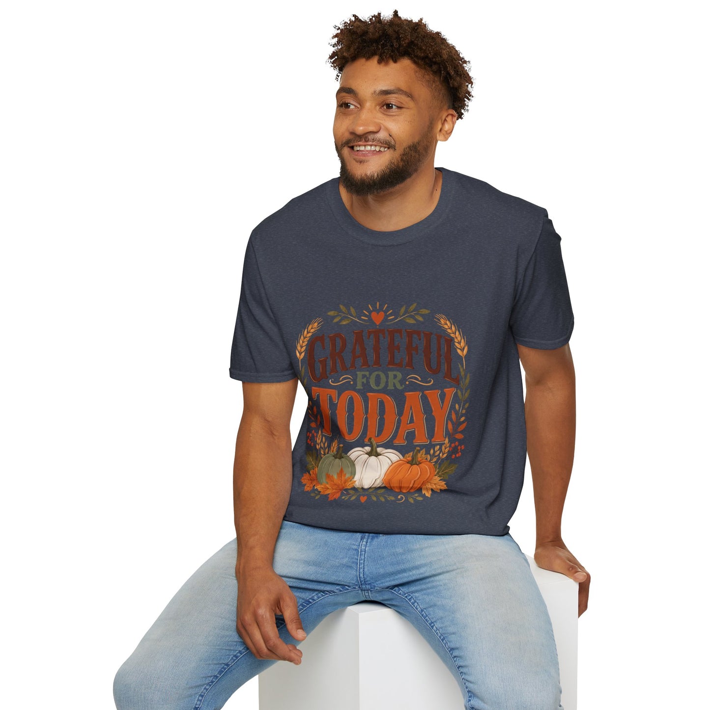 Grateful For Today T-Shirt — Fall Pumpkin Thanksgiving Casual Tee