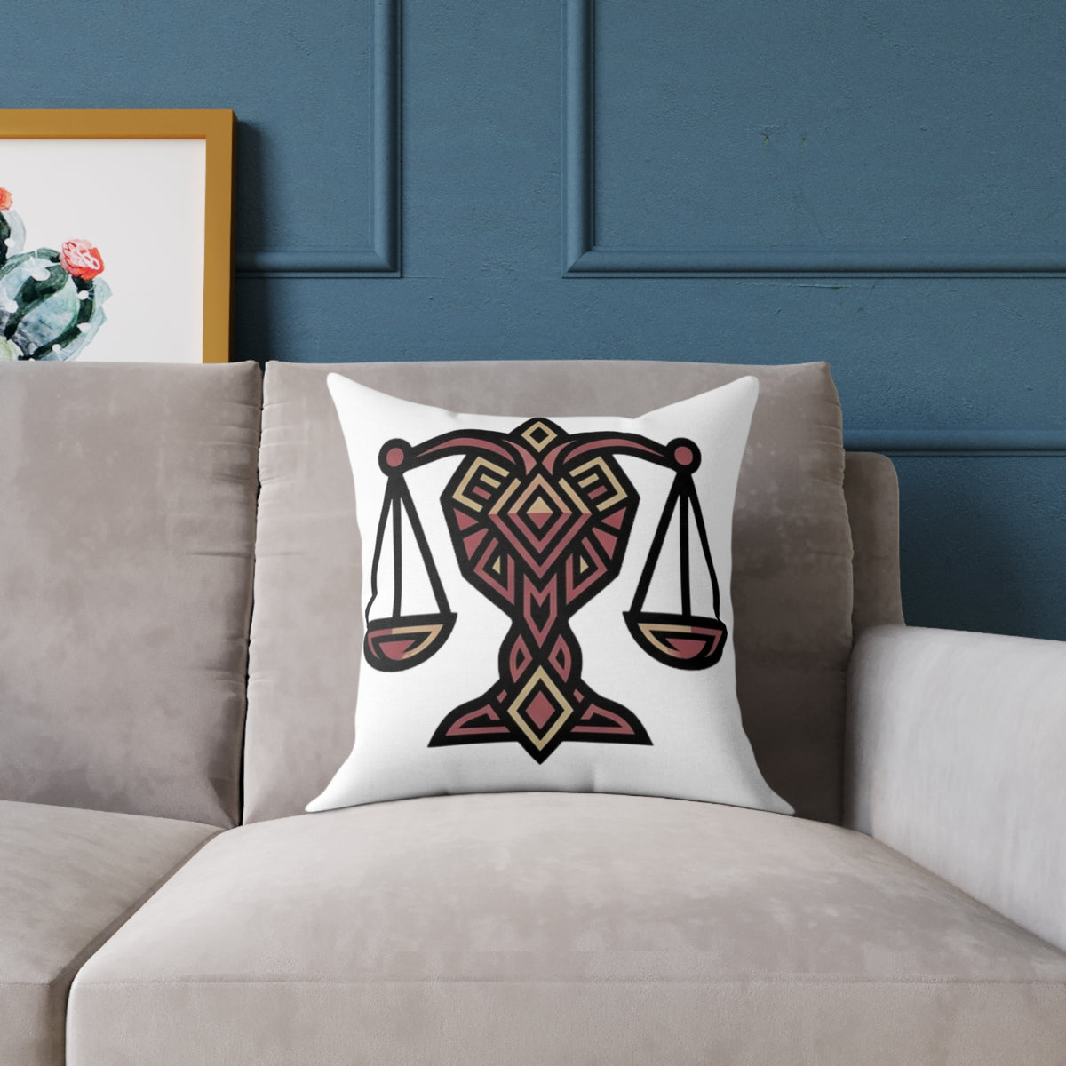 Libra Zodiac Balance Pillow Square Poly Canvas Pillow