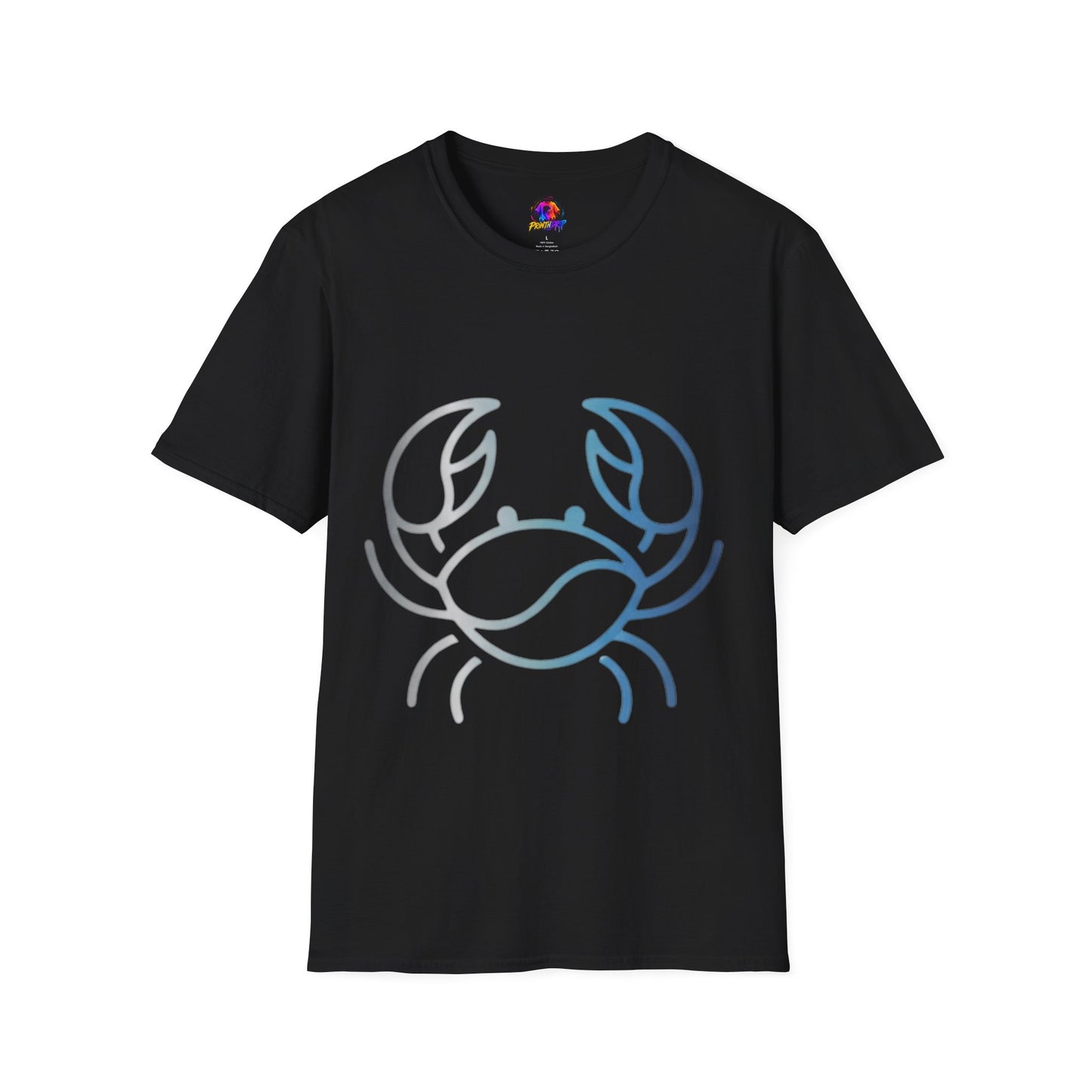 Crab Graphic T-Shirt — Coastal Blue Minimalist Beach Tee