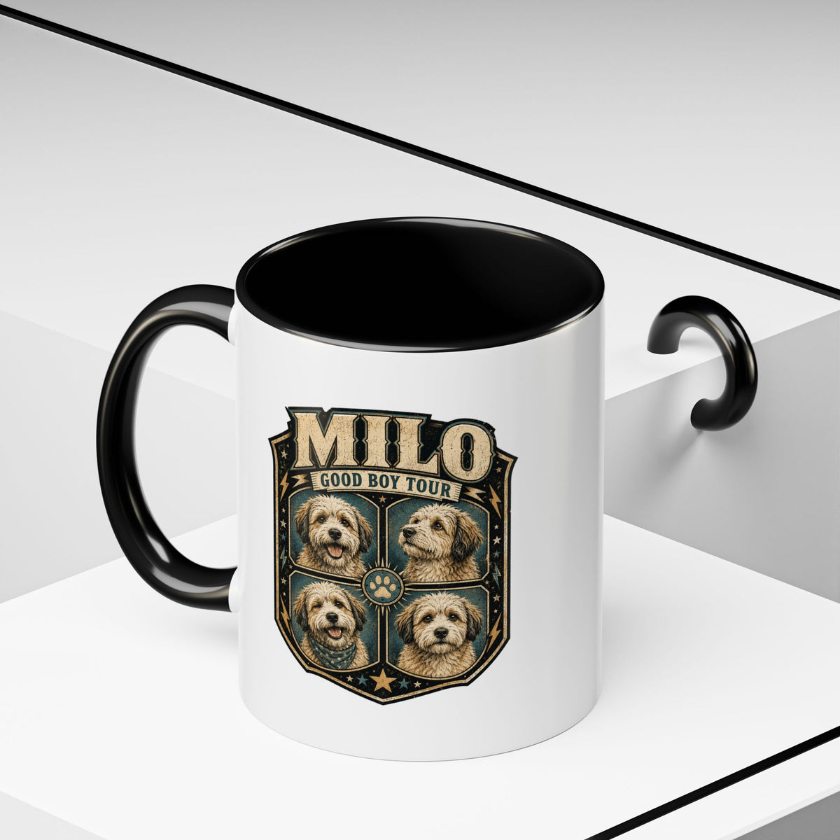 Milo Bailey Dog Dad Mom Milo 'Good Boy Tour' Accent Coffee Mug – Personalized Dog Lover Gift