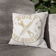 Built Not Bought Decorative Pillowcase Milo Bailey Dog Dad Mom — Mechanic Tool Wrench Spark Plug Graphic