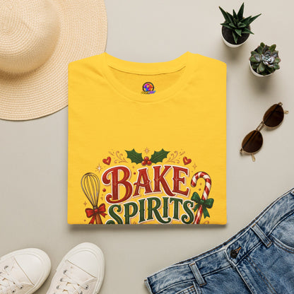 Bake Spirits Bright Holiday T-Shirt — Christmas Baking Graphic Tee