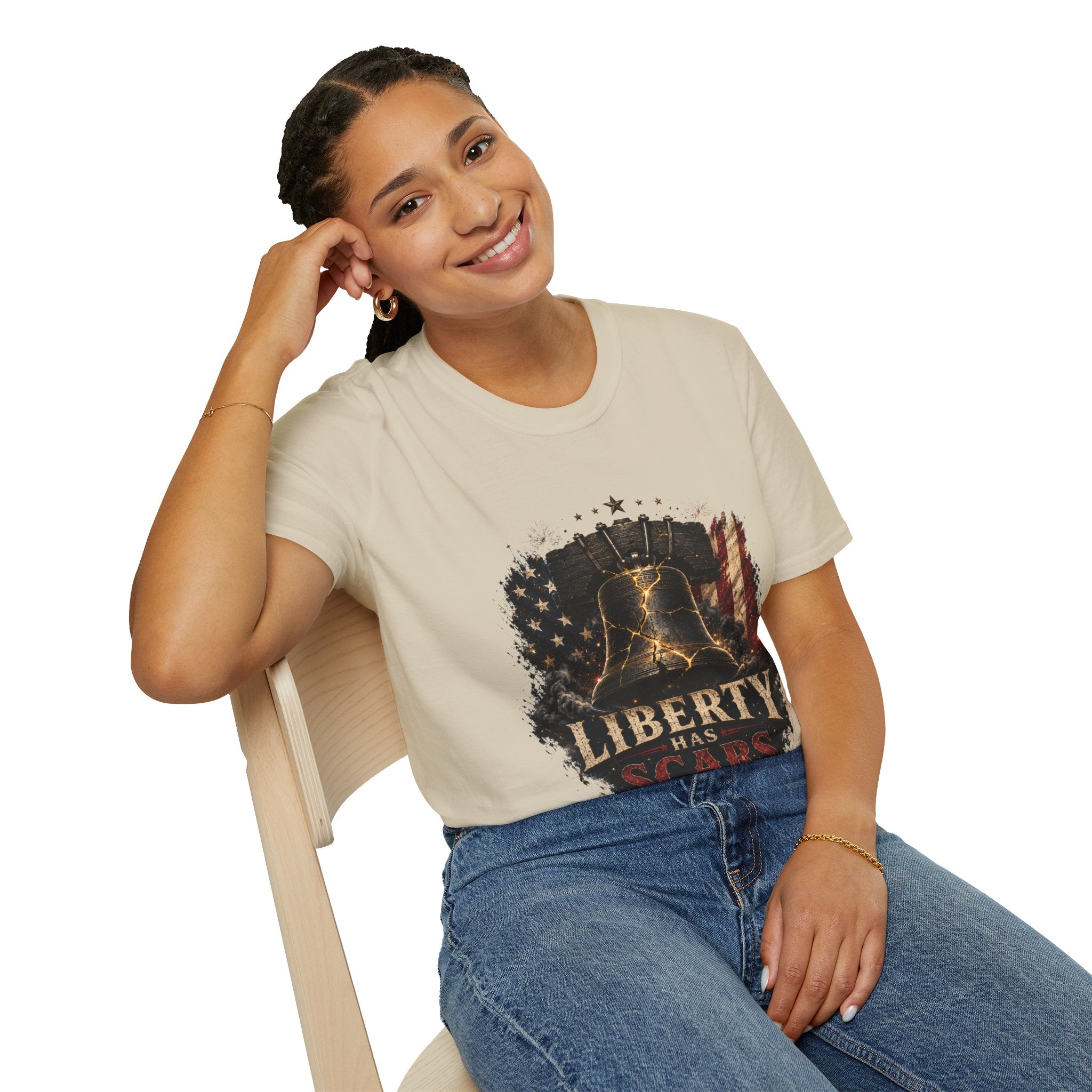 Liberty Has Scars T-Shirt — Vintage Liberty Bell Patriotic Tee
