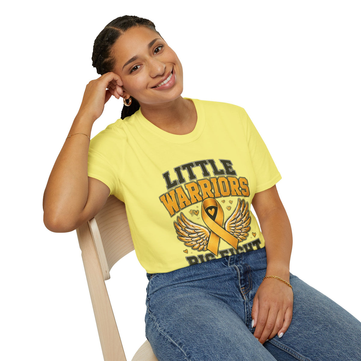 Kids T-Shirt — "Little Warriors Big Fight" Childhood Cancer Awareness Tee