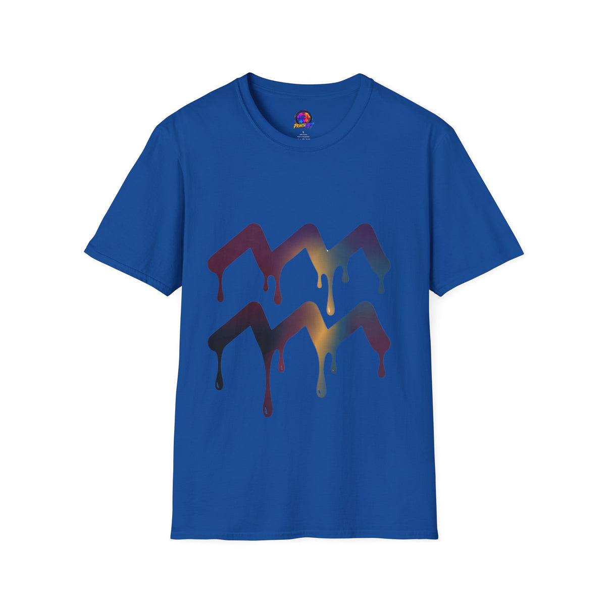 Aquarius Zodiac Dripping Chevron Graphic T-Shirt