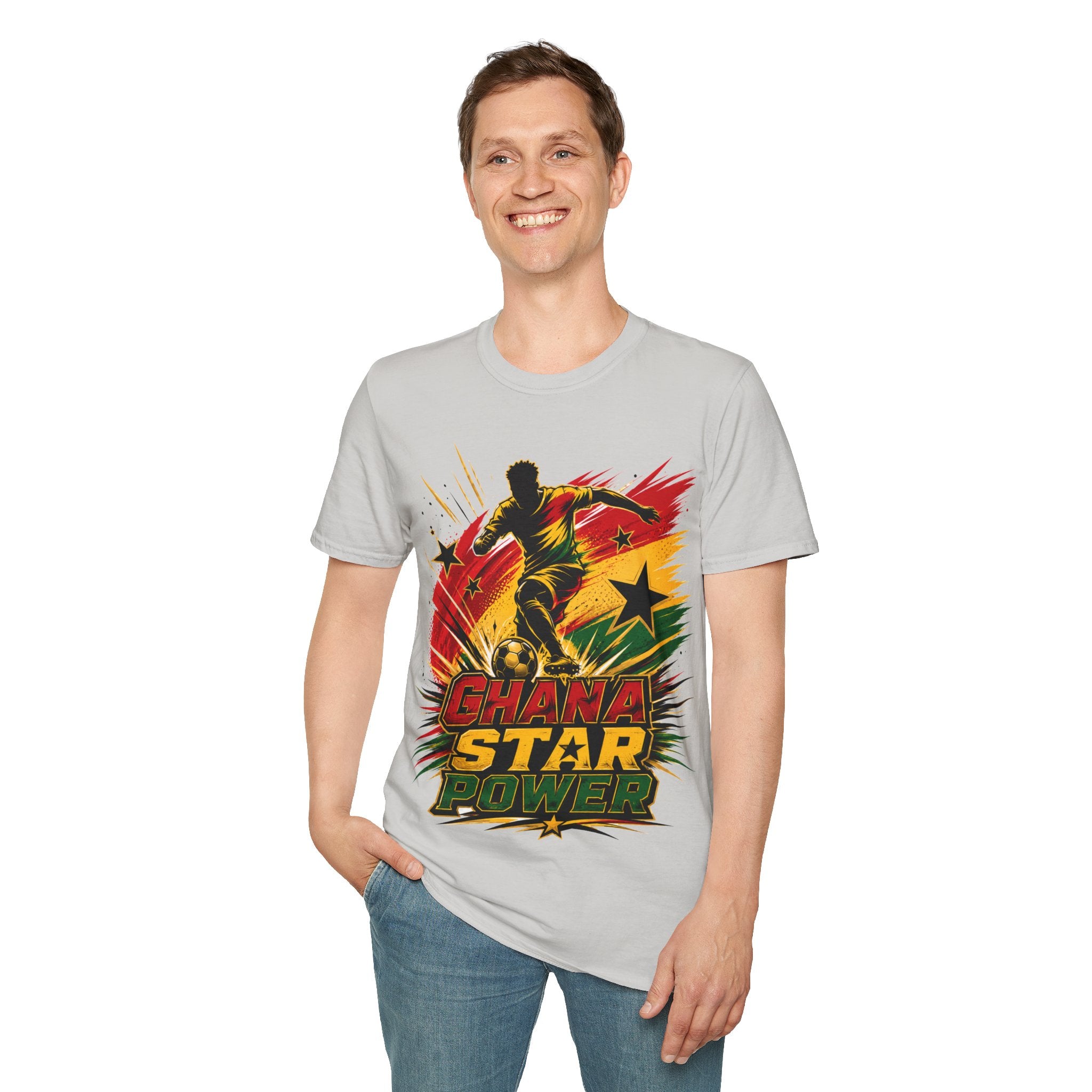 Ghana Star Power Soccer T-Shirt — Afro Football Fan Tee - Ghana T-Shirt