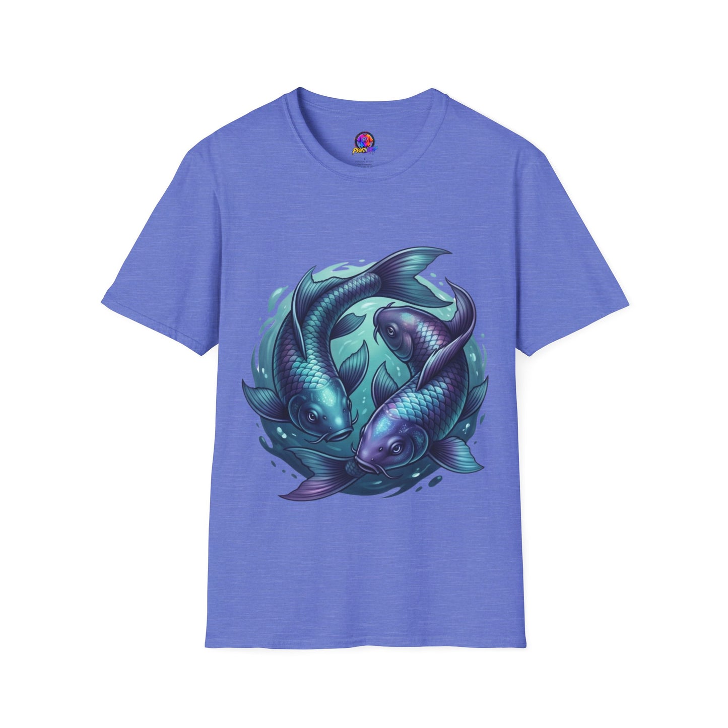 Koi Fish Circle T-Shirt — Artistic Yin Yang Aquatic Tee