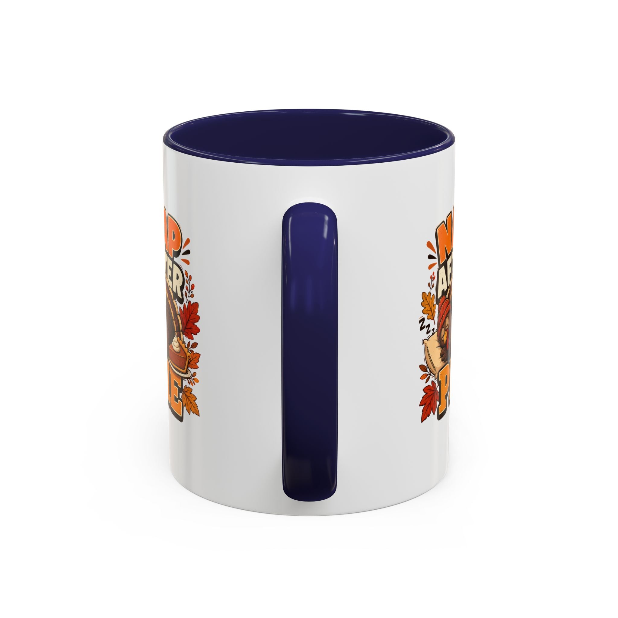 Thanksgiving Mug Nap After Pie Coffee Mug — Thanksgiving Turkey & Fall Leaves  Accent Mug