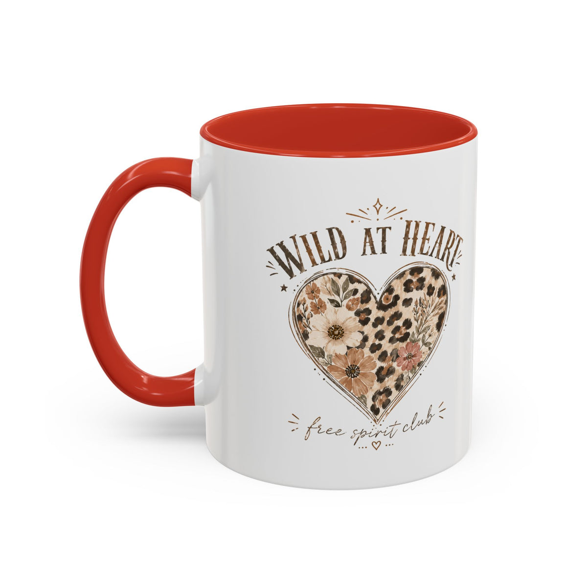 Milo Bailey Dog Dad Mom Wild at Heart Leopard Heart Accent Coffee Mug – Floral Boho