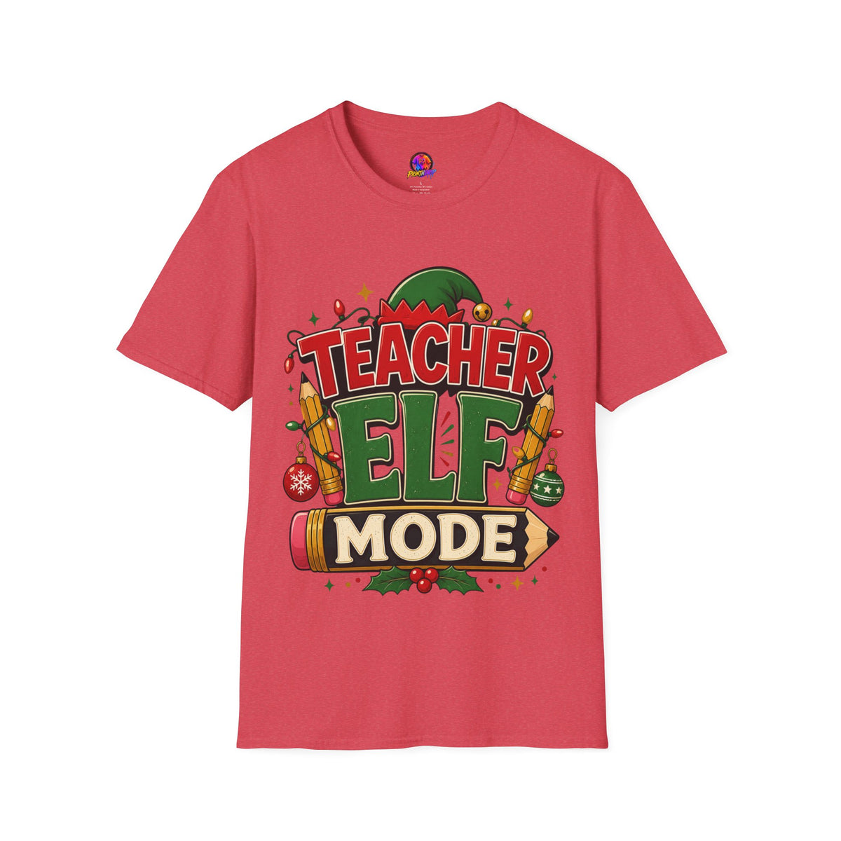 Teacher Elf Mode T-Shirt — Funny Christmas Teacher Holiday Tee