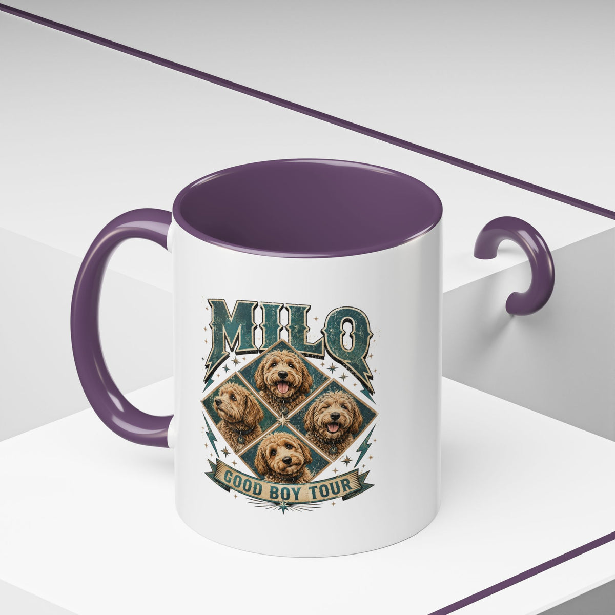 Milo Bailey Dog Dad Mom Good Boy Tour Accent Coffee Mug – Milo Dog Portraits
