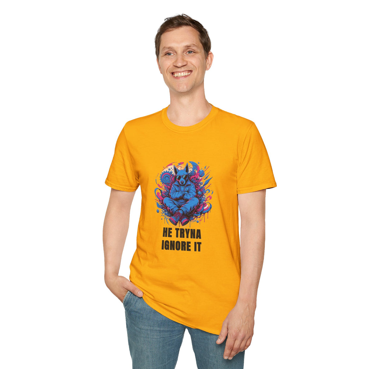 Mystic Wolf T-Shirt — "He Tryna Ignore It" Graphic Tee - Trending Now - August 2026