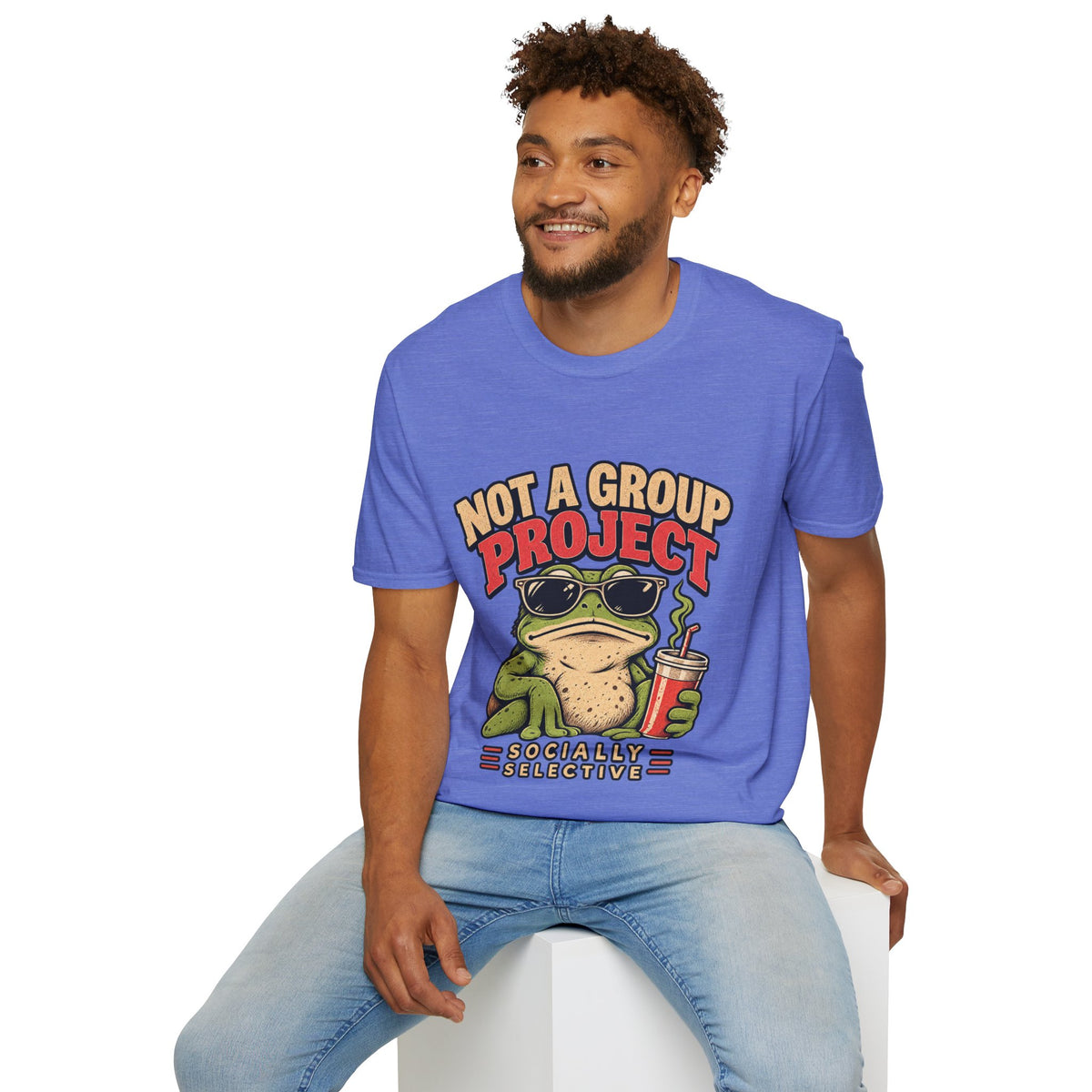 Not a Group Project Frog T-Shirt — "Socially Selective" Funny Introvert Tee