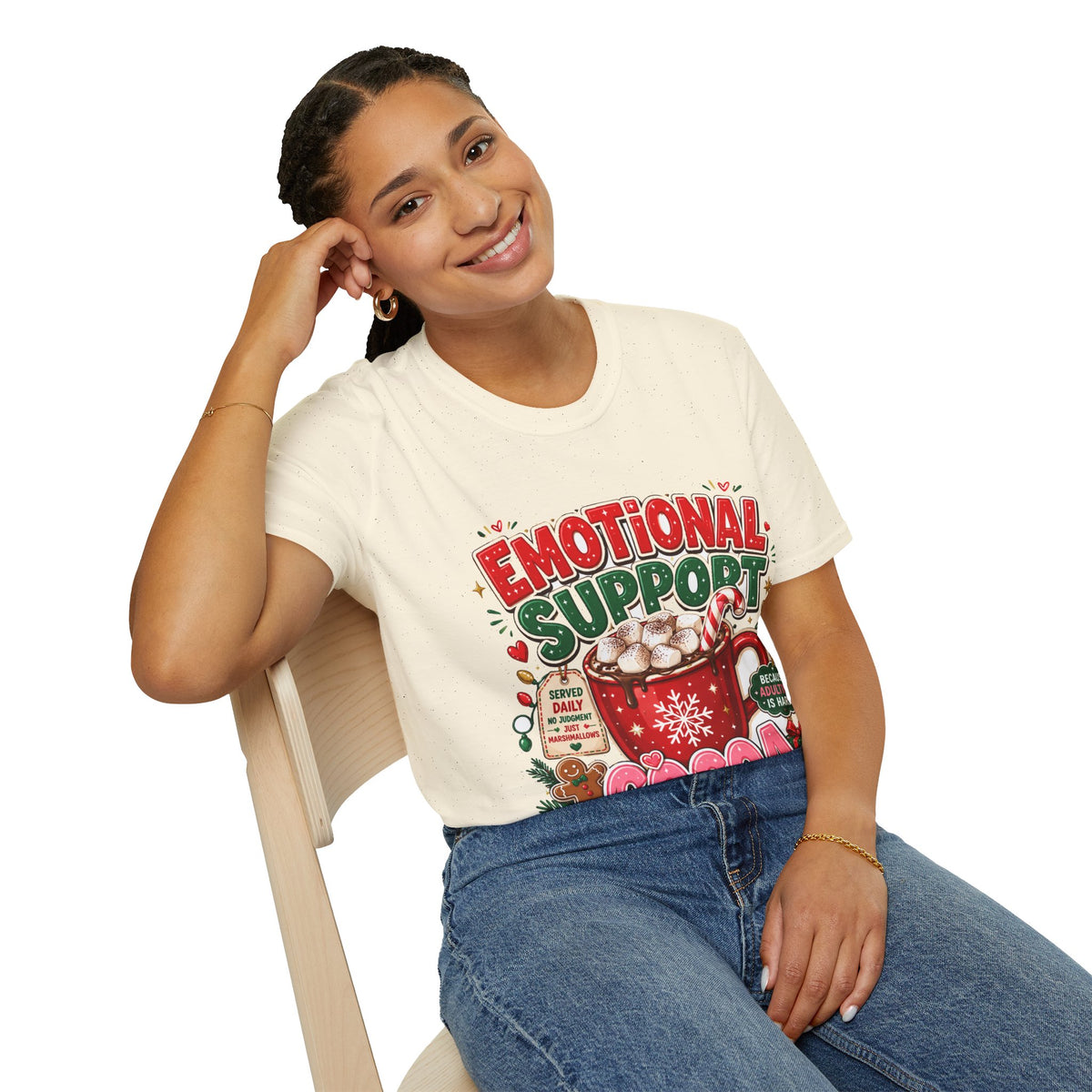 Emotional Support Cocoa T-Shirt — Holiday Hot Chocolate Graphic Tee